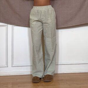 striped linen pants